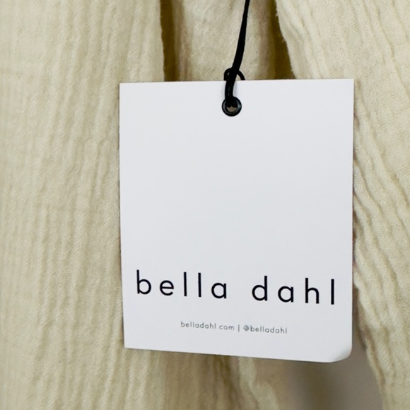 Bella Dahl Long Sleeve Shirred Raglan Button Up Shirt Ivory Grey Medium - Picture 7 of 10